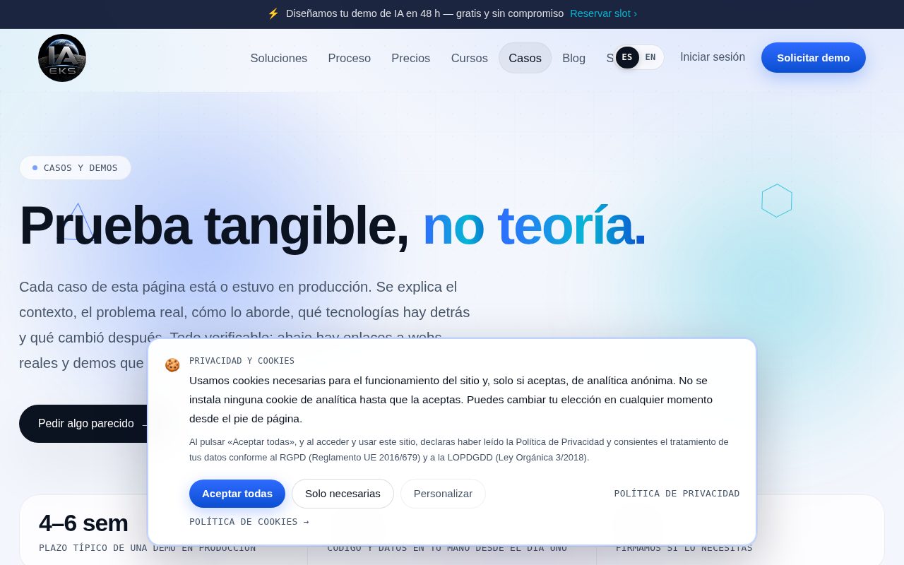 Casos: resultados concretos en vez de promesas genéricas.