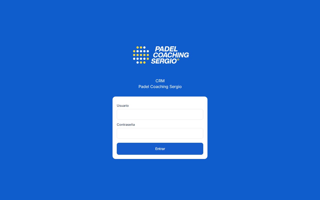 Acceso al panel del entrenador.