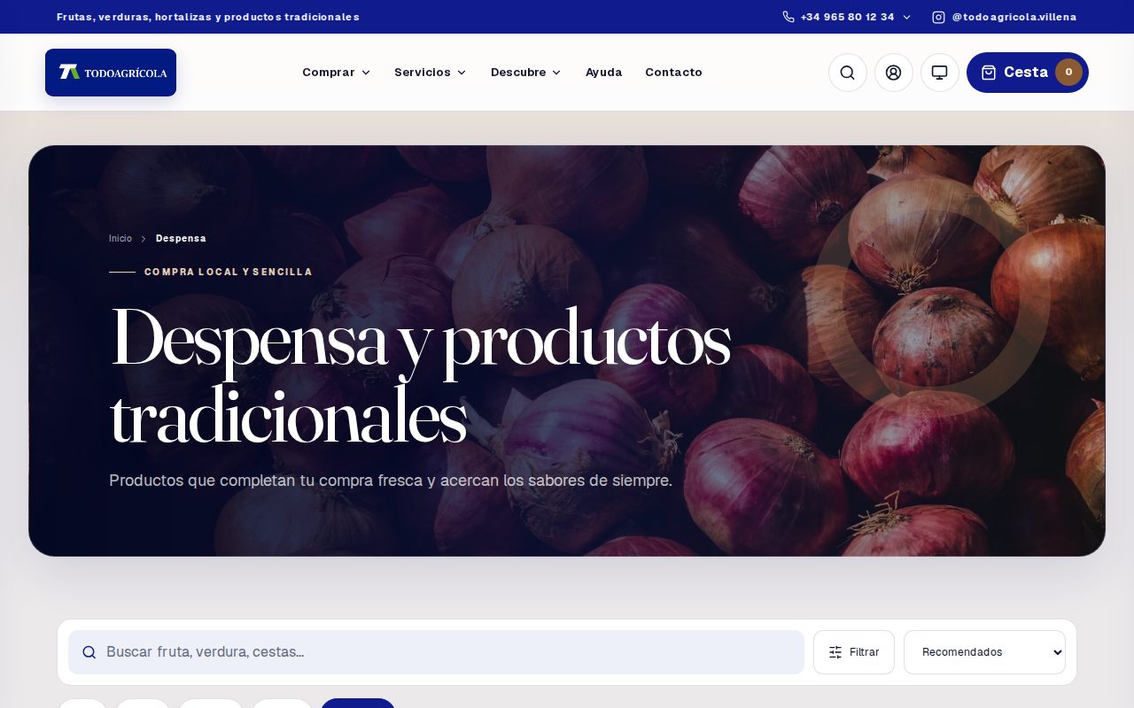 Despensa, para la compra que no es fresco.